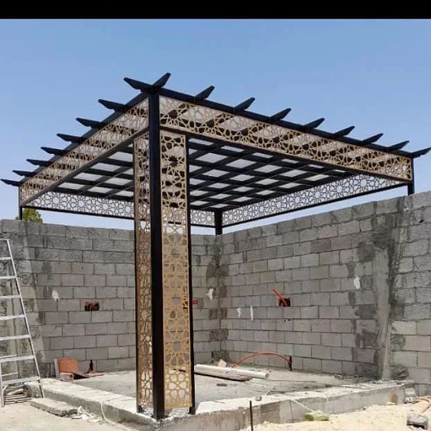 برجولات حديد وخشب وحدائق مظلات